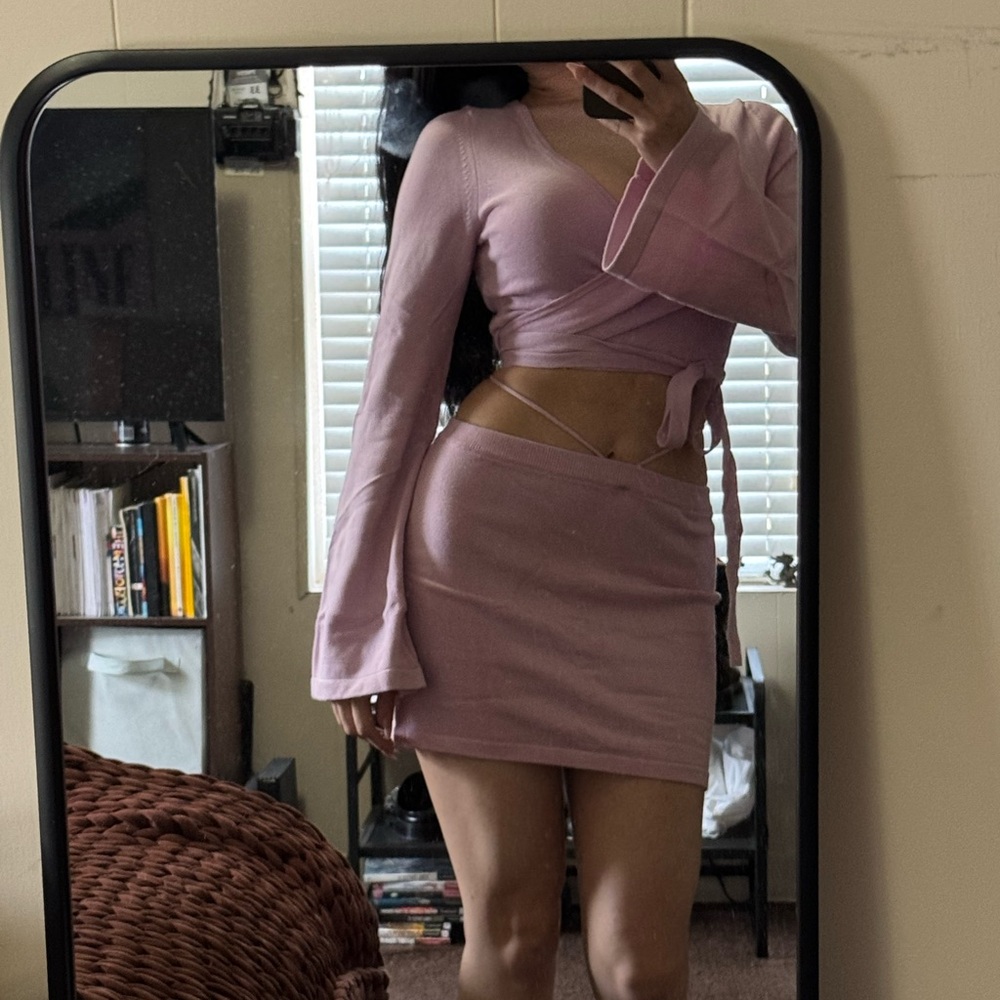 Lovers and Friends Gannon Wrap Mini Cardigan and Mini Skirt Set